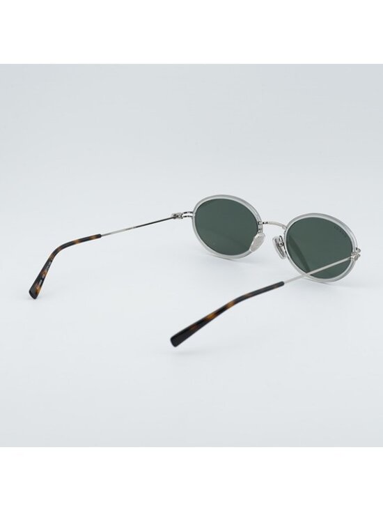 Gucci GG1980S 005 Sunglasses Transparent Cloudy Grey/Silver Oval Frame